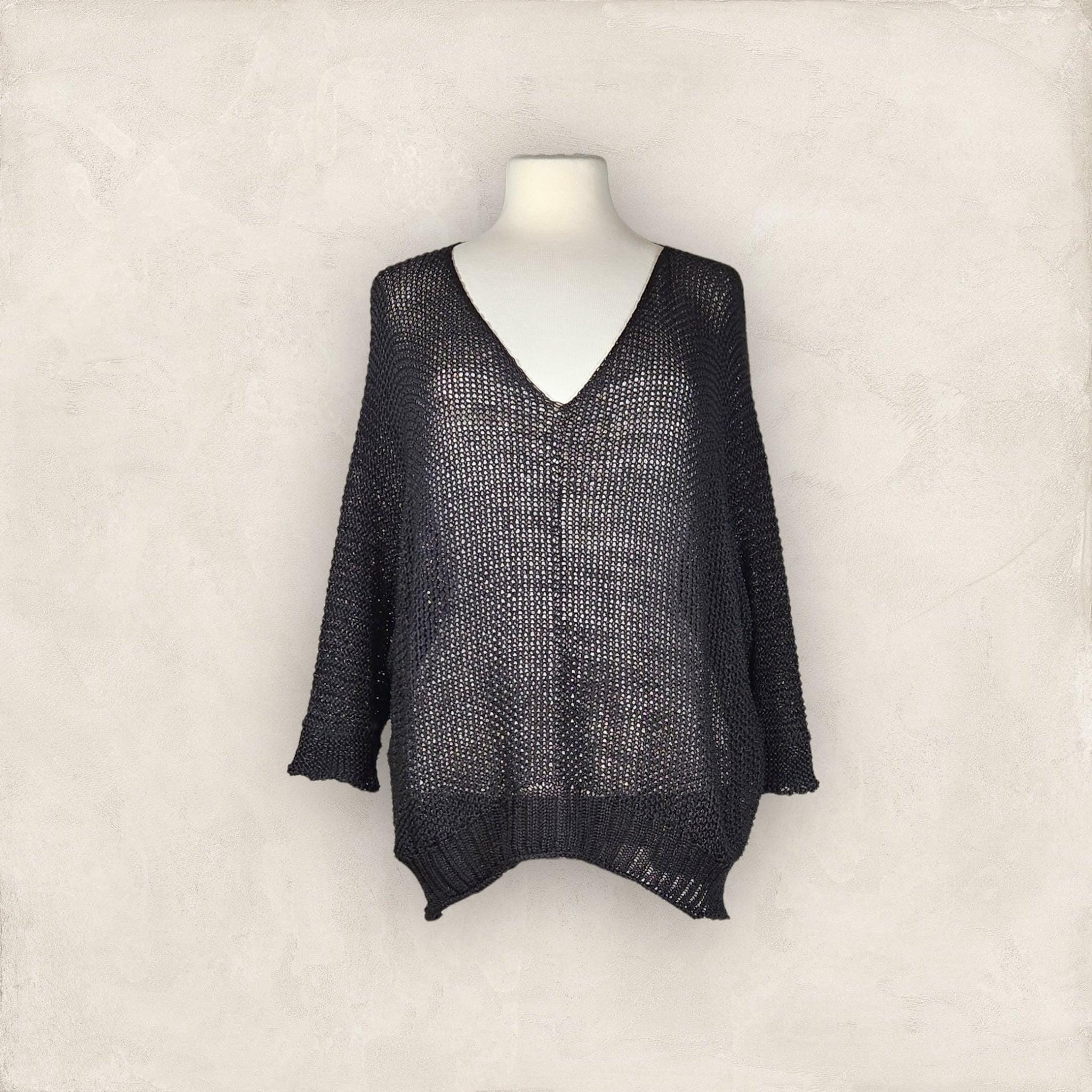 Sommer Pulli Pullover Kolibri Ulm Schwarz Einheitsgröße