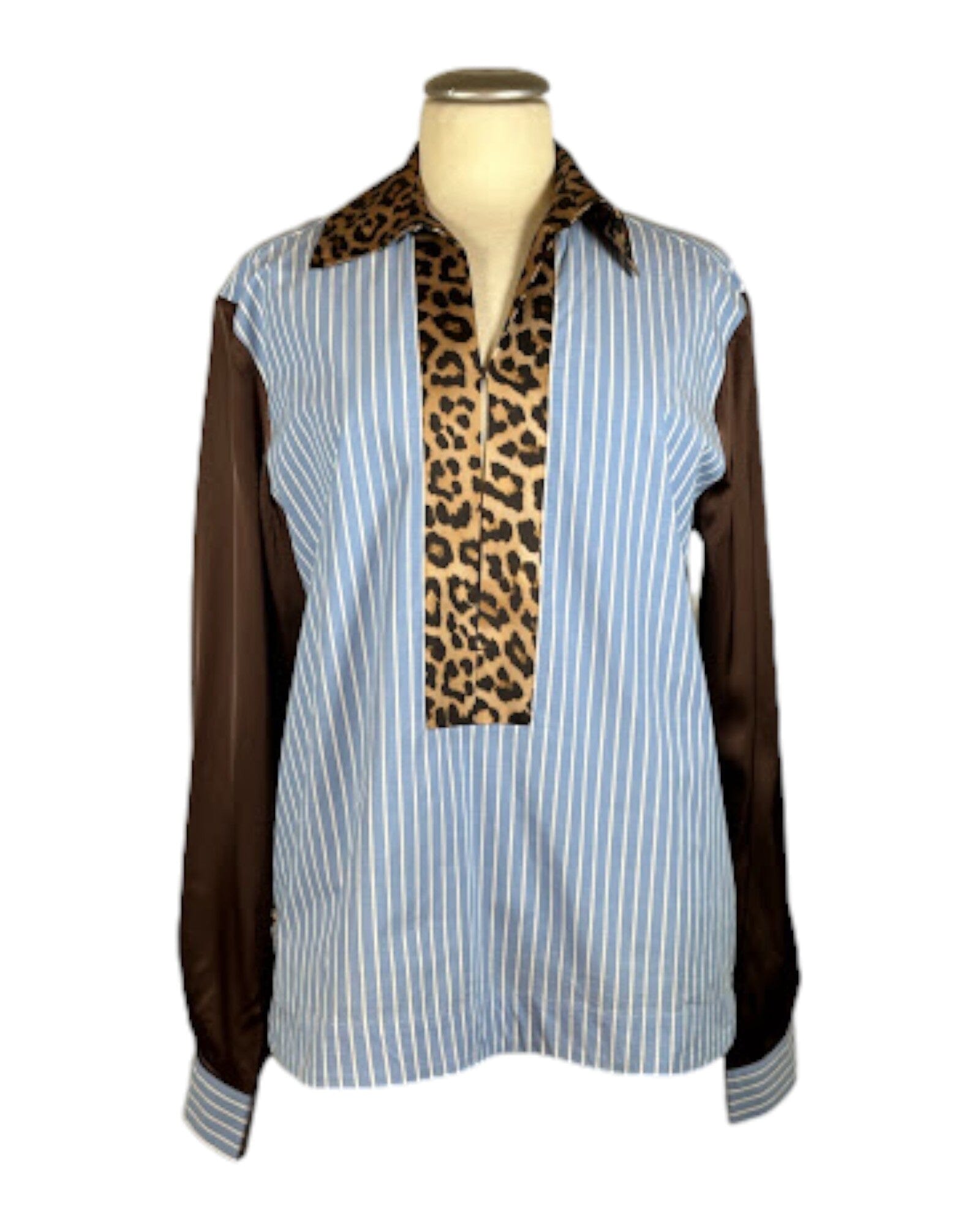 Streifenbluse Patch Bluse Grace 710 Light Blue S
