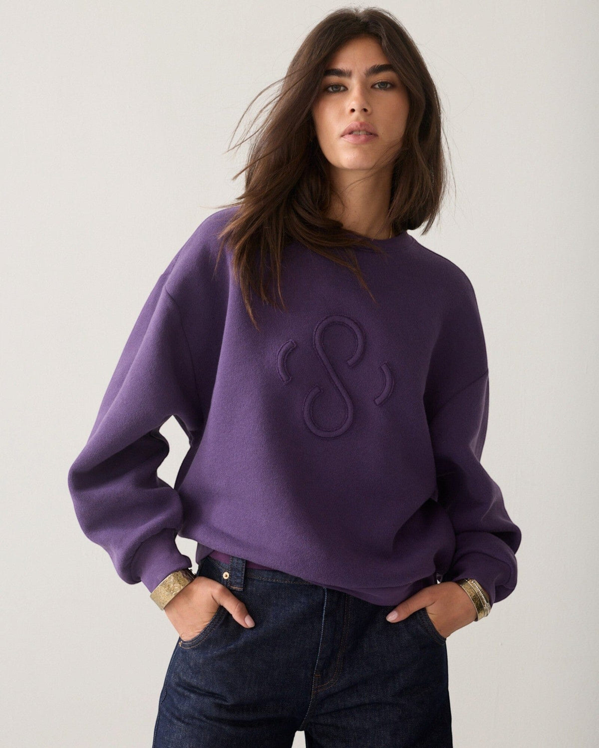Sweatshirt Ballon Sweatshirt Summum Woman 572 Deep Purple S
