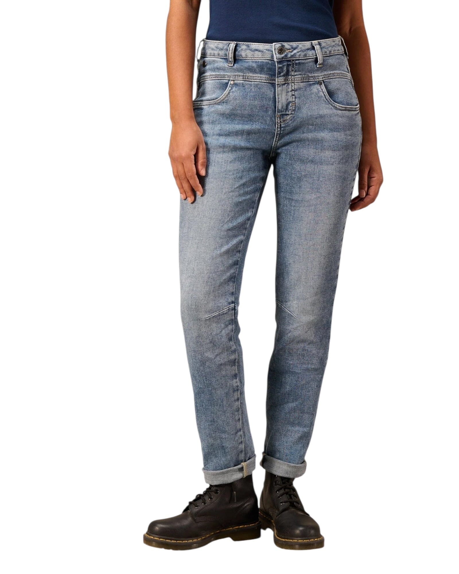 Tapered Ankle Jeanshose Nile Blue Denim S