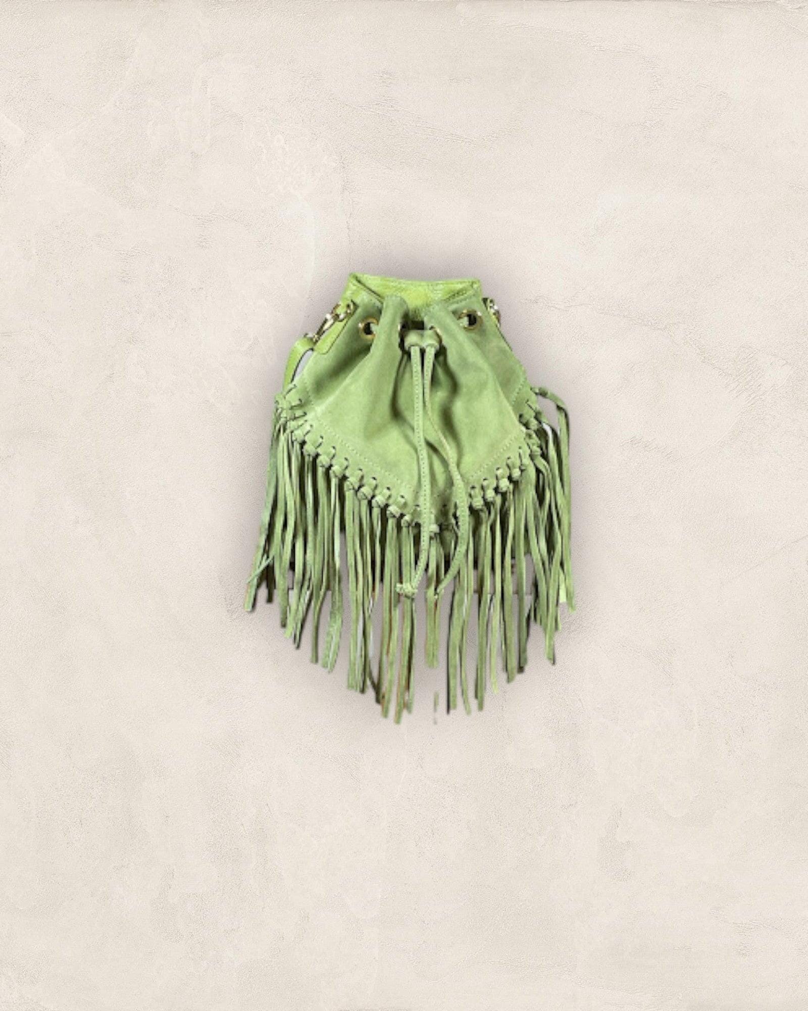 Tasche mit Fransen Tasche Kolibri Ulm Hellgrün ca. 35cm Breit/28cm Hoch