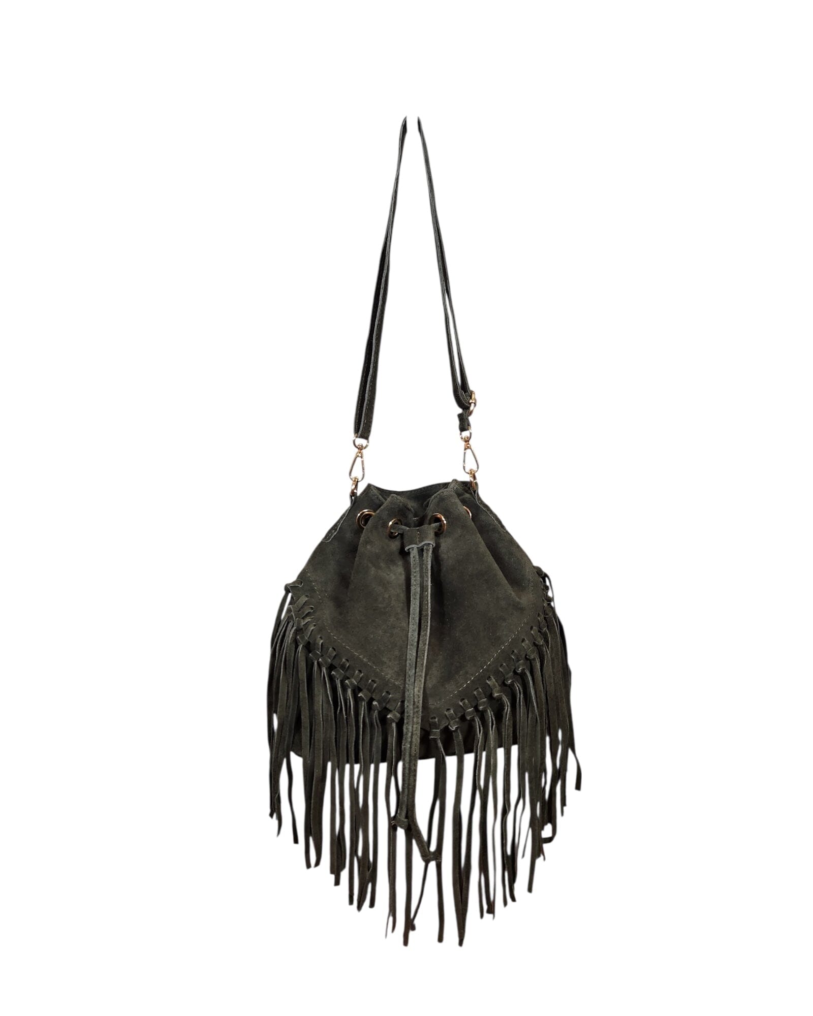 Tasche mit Fransen Tasche Kolibri Ulm Khaki ca. 35cm Breit/28cm Hoch