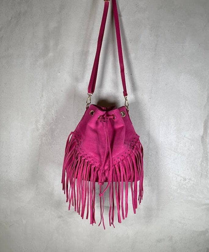 Tasche mit Fransen Tasche Kolibri Ulm Pink ca. 35cm Breit/28cm Hoch