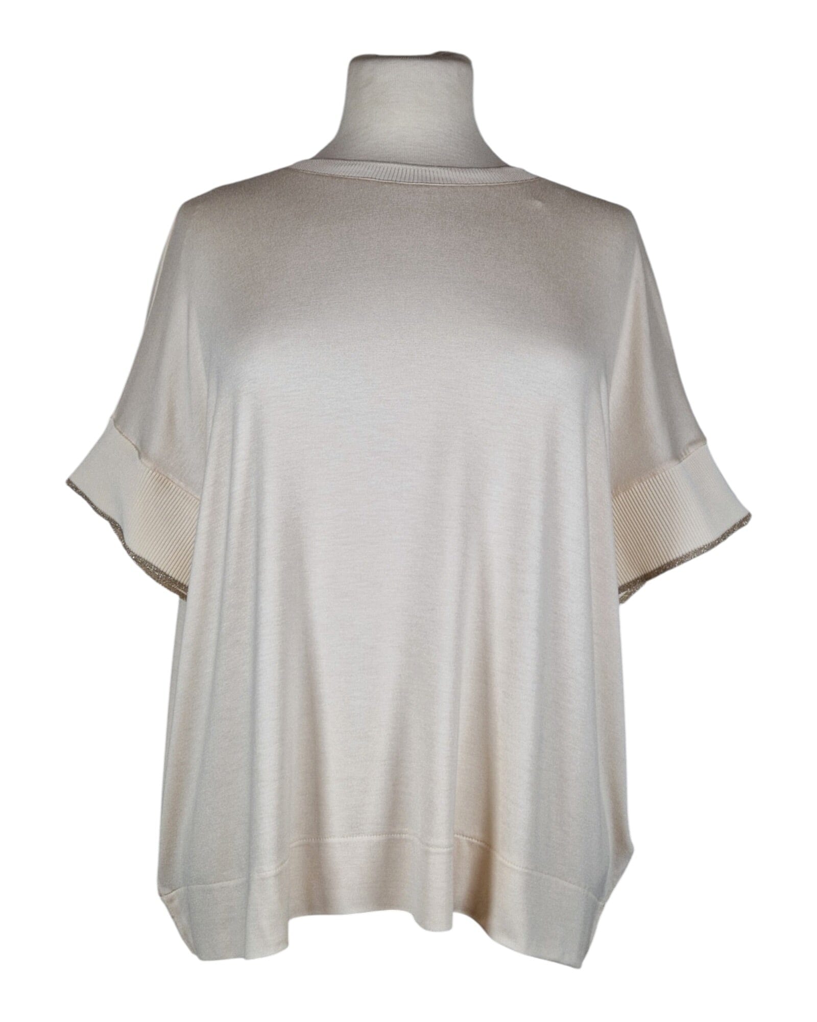 Top Boxy Knit Shirt Summum Woman 122 Ivory S
