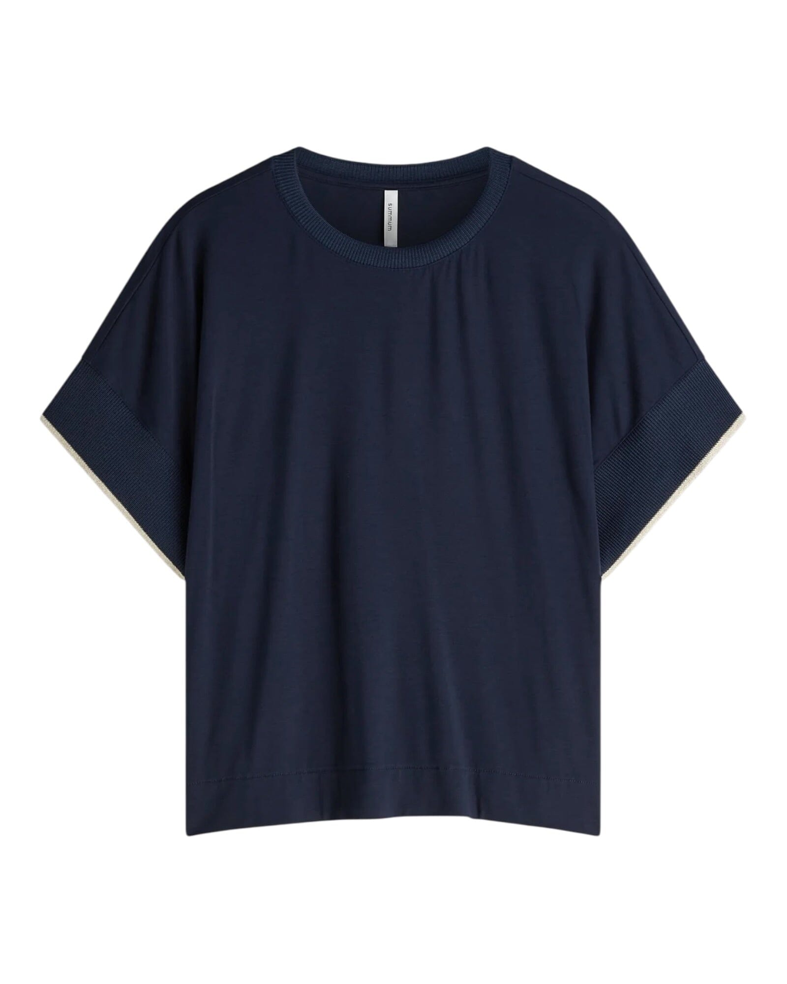 Top Boxy Knit Shirt Summum Woman 413 Blue Noir S