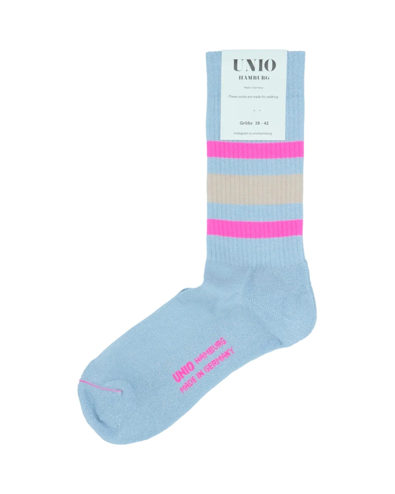 Toronto Glitzi Socken UNIO 02 Light blue Neon Pink Toast 36-38