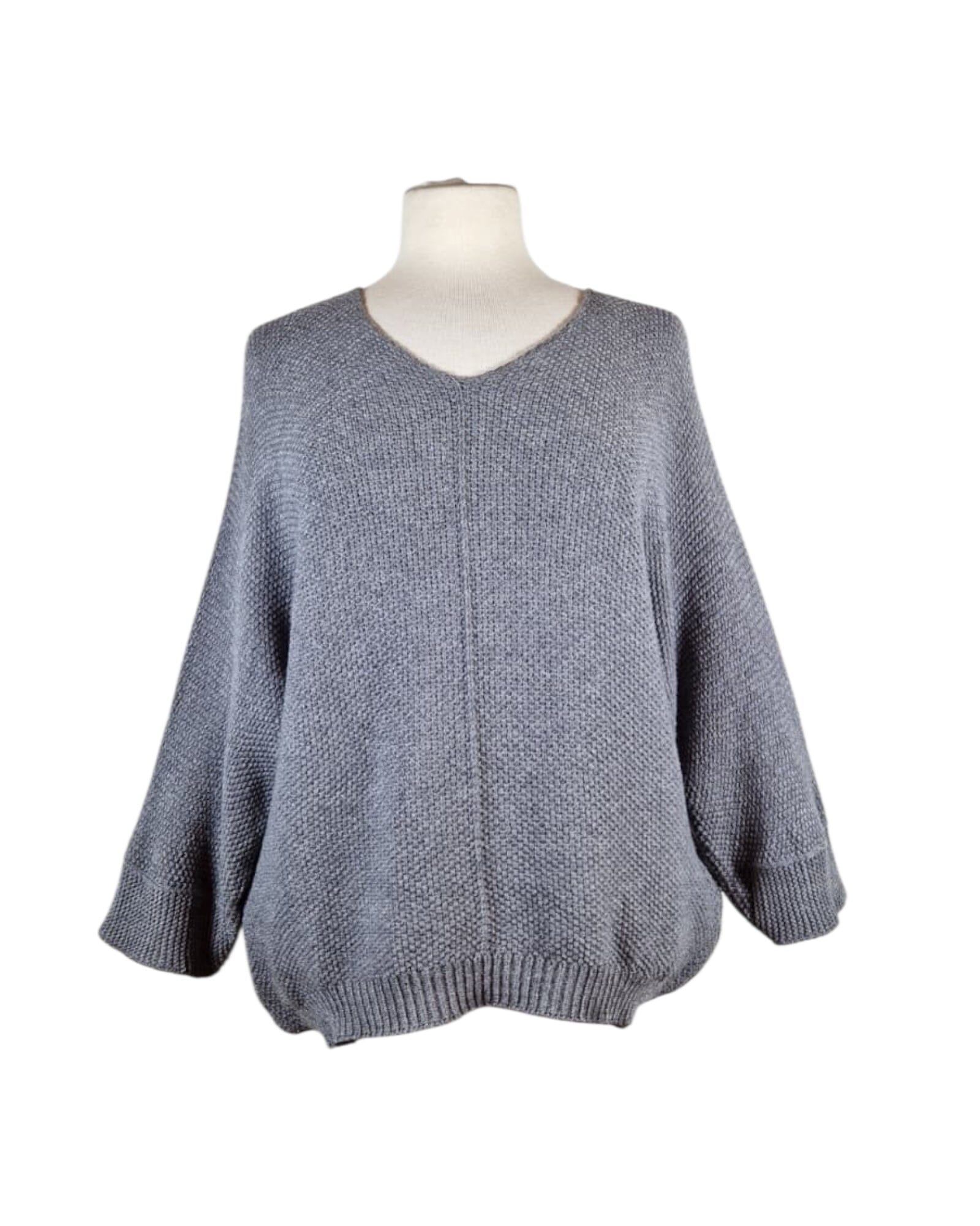 V-Ausschnitt Pullover Pullover Kolibri Ulm Grau Einheitsgröße