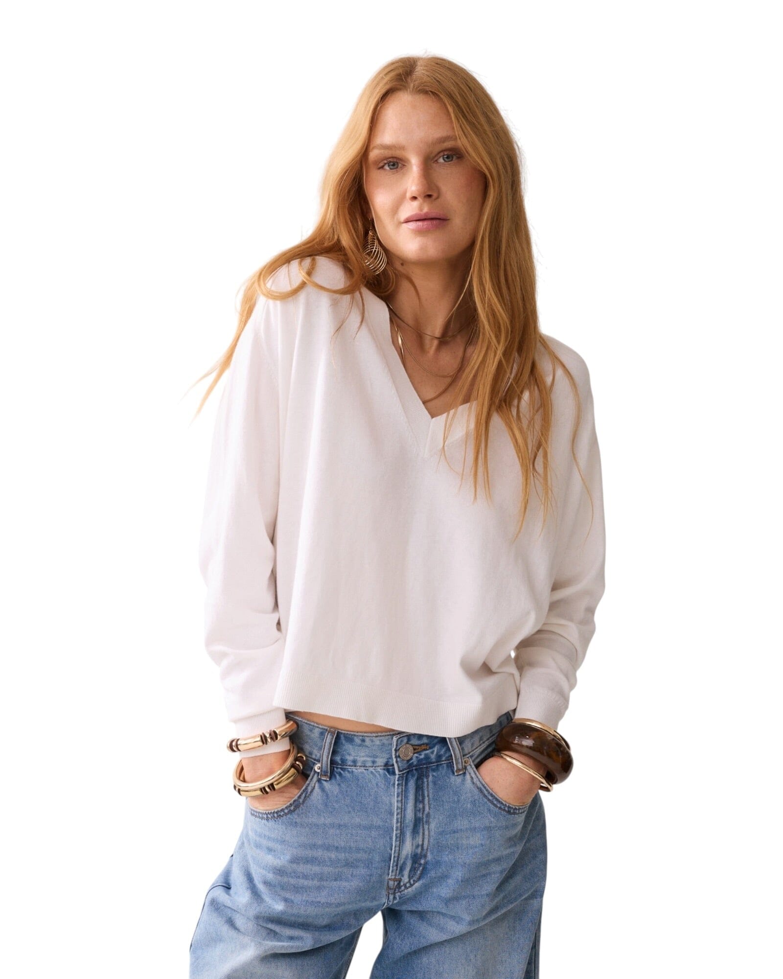 V-Neck Sweater Pullover Summum Woman