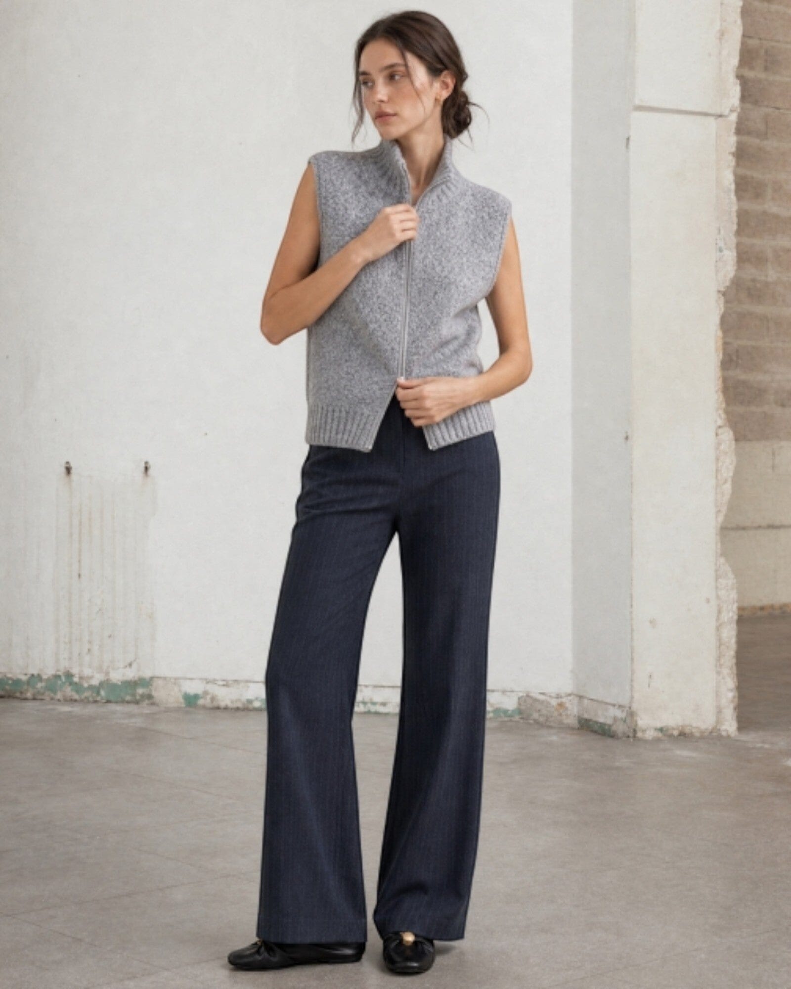 Viscose Wide Leg Pants Hose Jane Lushka 689 Blue S