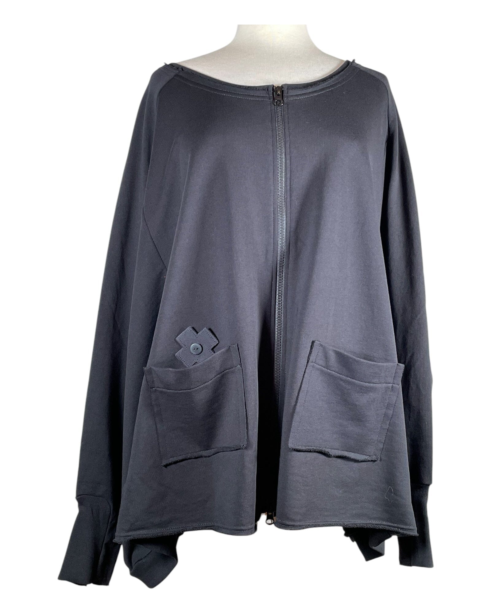 Wide Jacket Jacket Plü Black Einheitsgröße