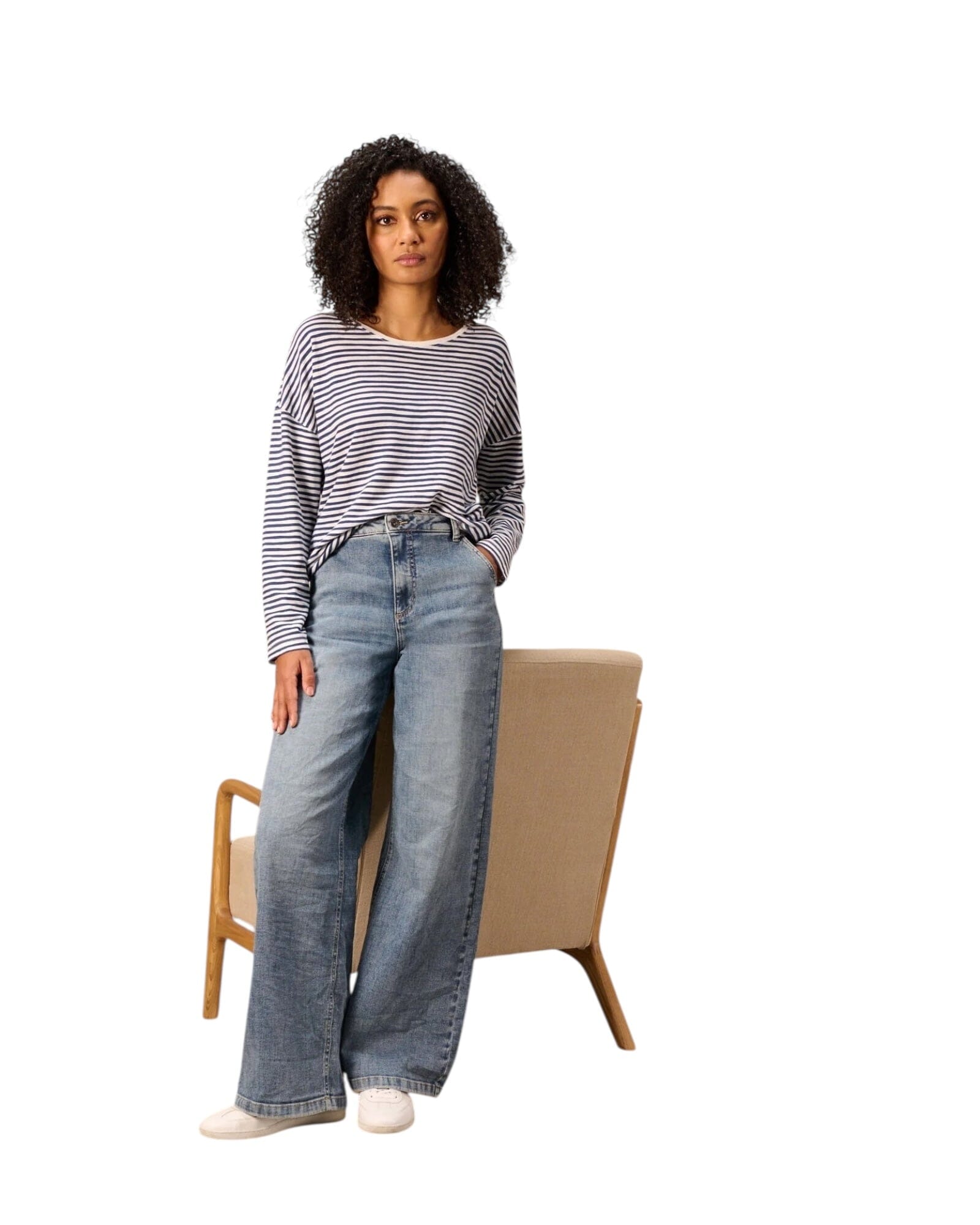 Wide Jeanshose Nile Blue Denim S