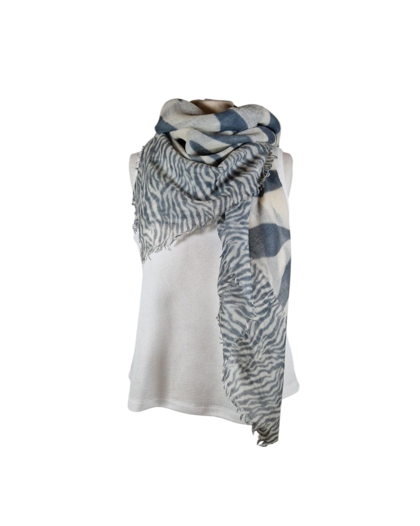 Zebrano Kaschmirschal Mala Alisha Grey 125x125 cm