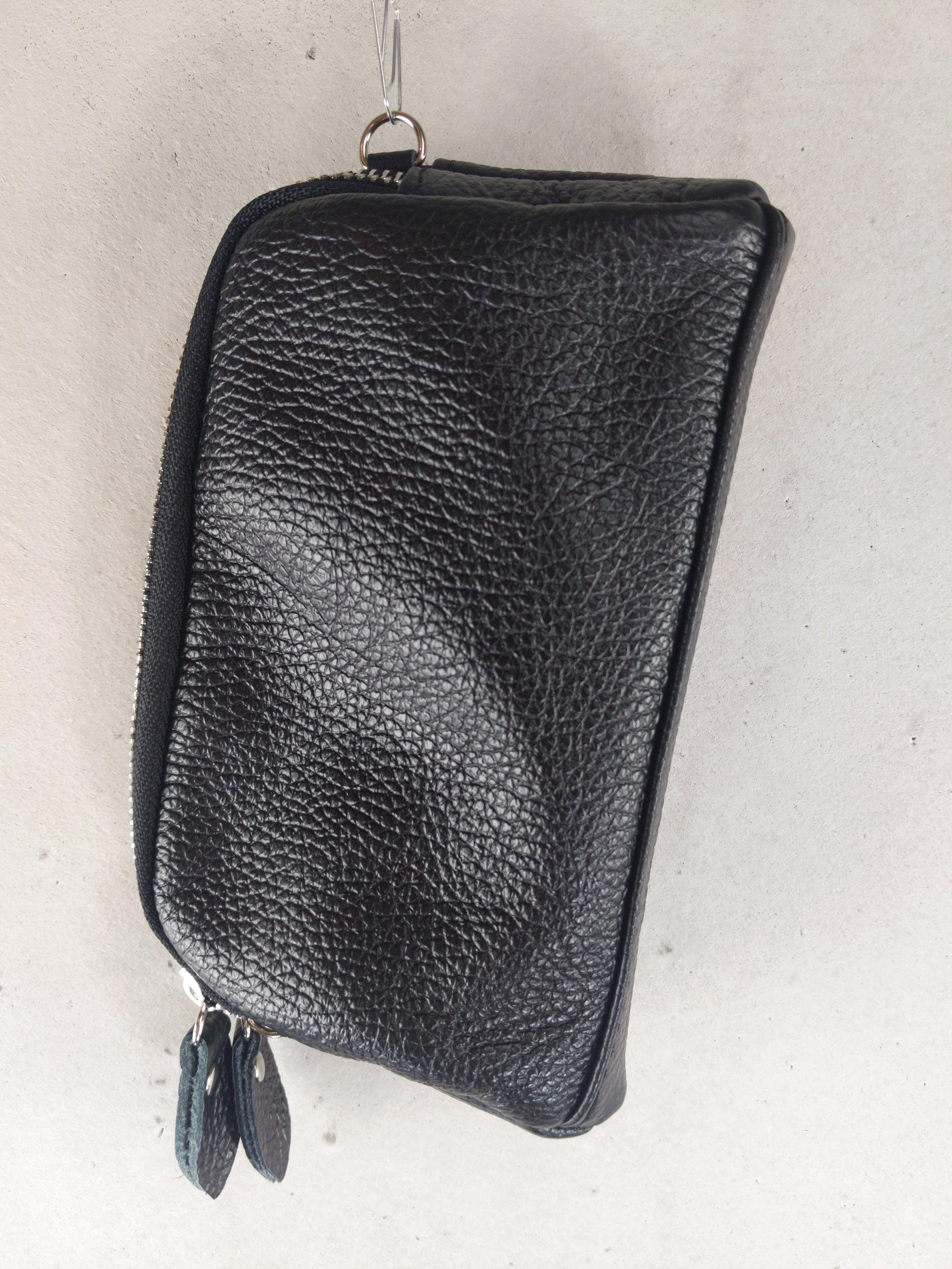 Kolibri Ulm - Kleine Ledertasche mit doppeltem Reißverschluss - kolibri-ulm.de - Accessoires, Bag, Handtasche, Handytasche, Leder, Ledertadsche, Ledertasche, Ledertaschen, Tasche