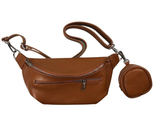 Crossbodybag mittelgroß mit zwei Reißverschlüssen und kleinem Geldbeutel extra