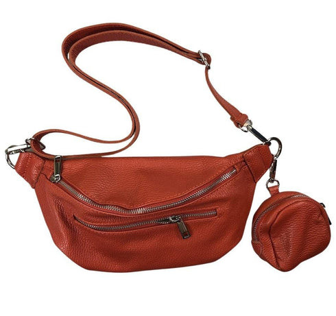 Crossbodybag mittelgroß mit zwei Reißverschlüssen und kleinem Geldbeutel extra