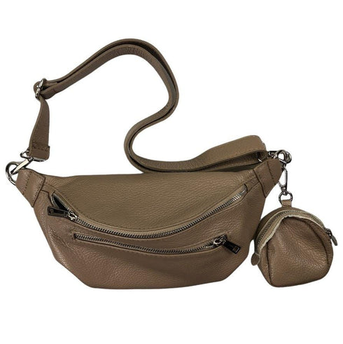 Crossbodybag mittelgroß mit zwei Reißverschlüssen und kleinem Geldbeutel extra