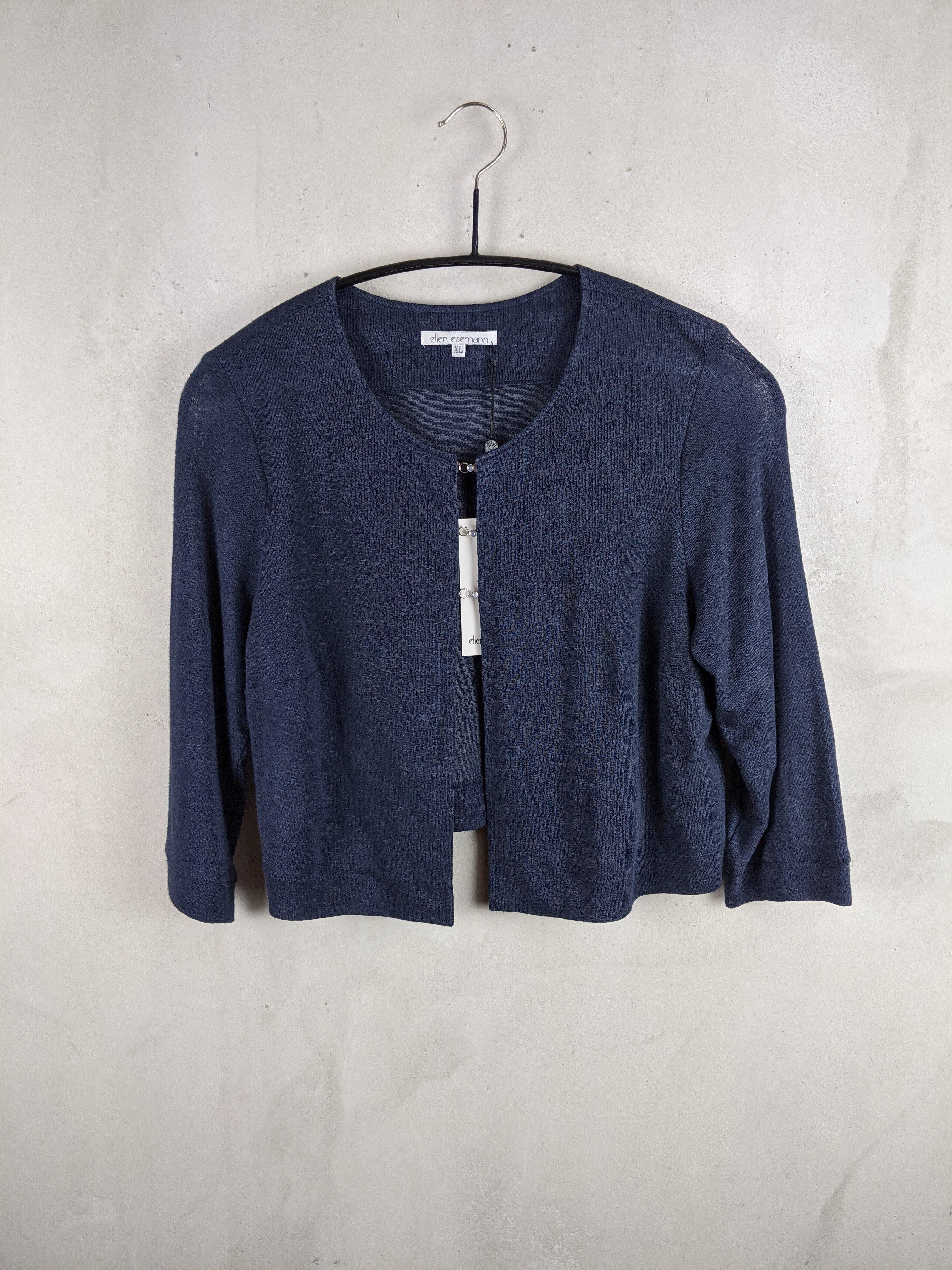 Ellen Eisemann - Jacke Ivana - kolibri-ulm.de - blau, Bolero, Damen, Jacke, marine, rot