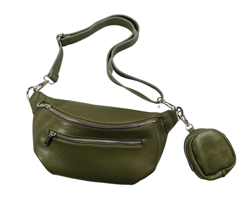 Crossbodybag mittelgroß mit zwei Reißverschlüssen und kleinem Geldbeutel extra