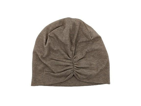 Beanie with elastic gathered, plain