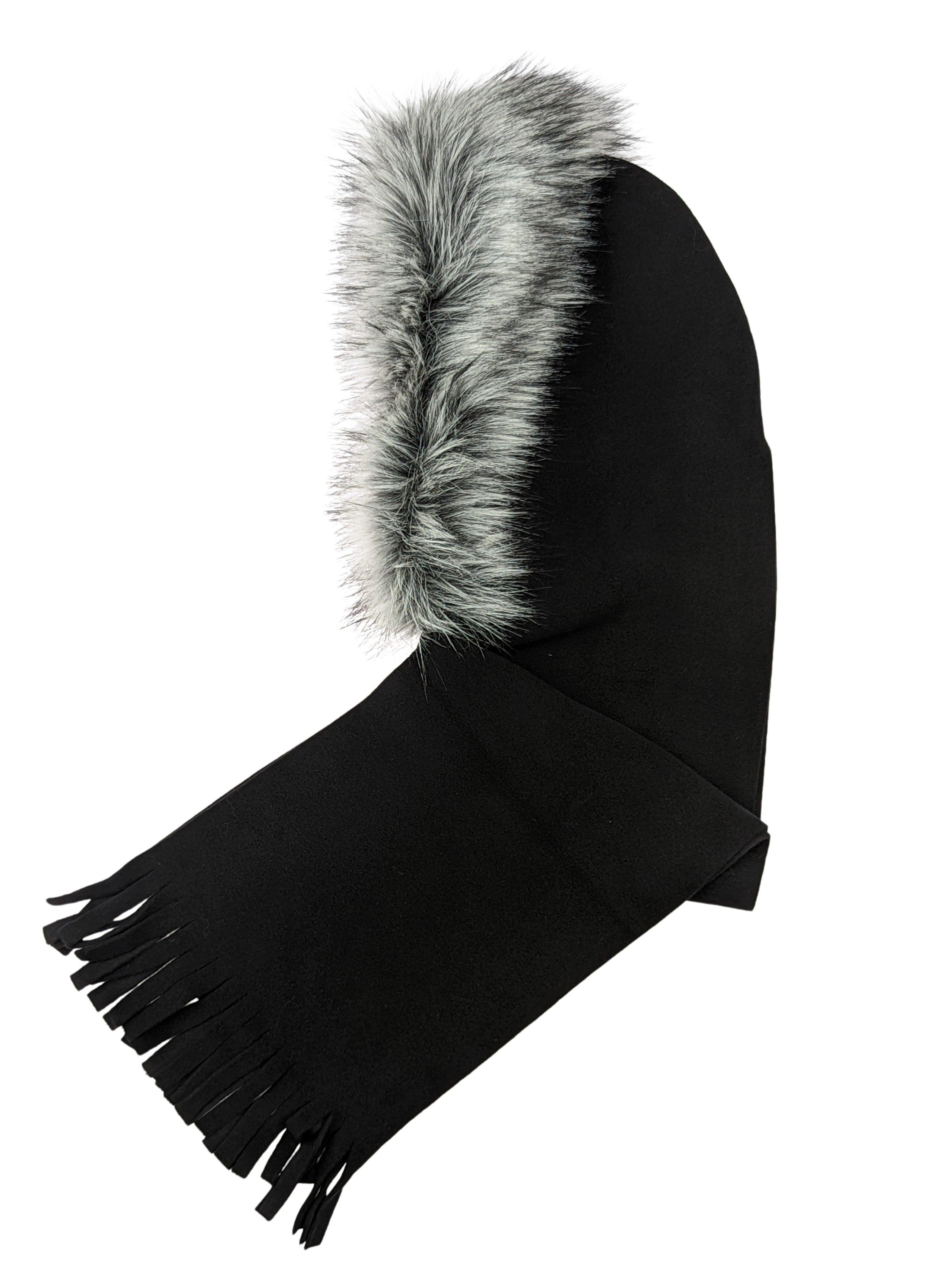 Gebeana - Schalhaube aus Fleece mit Fransen - kolibri-ulm.de - Accessoires, Damen, Schal, Schals & Tücher, Textilien, Wollschal, Wollschals, WS22