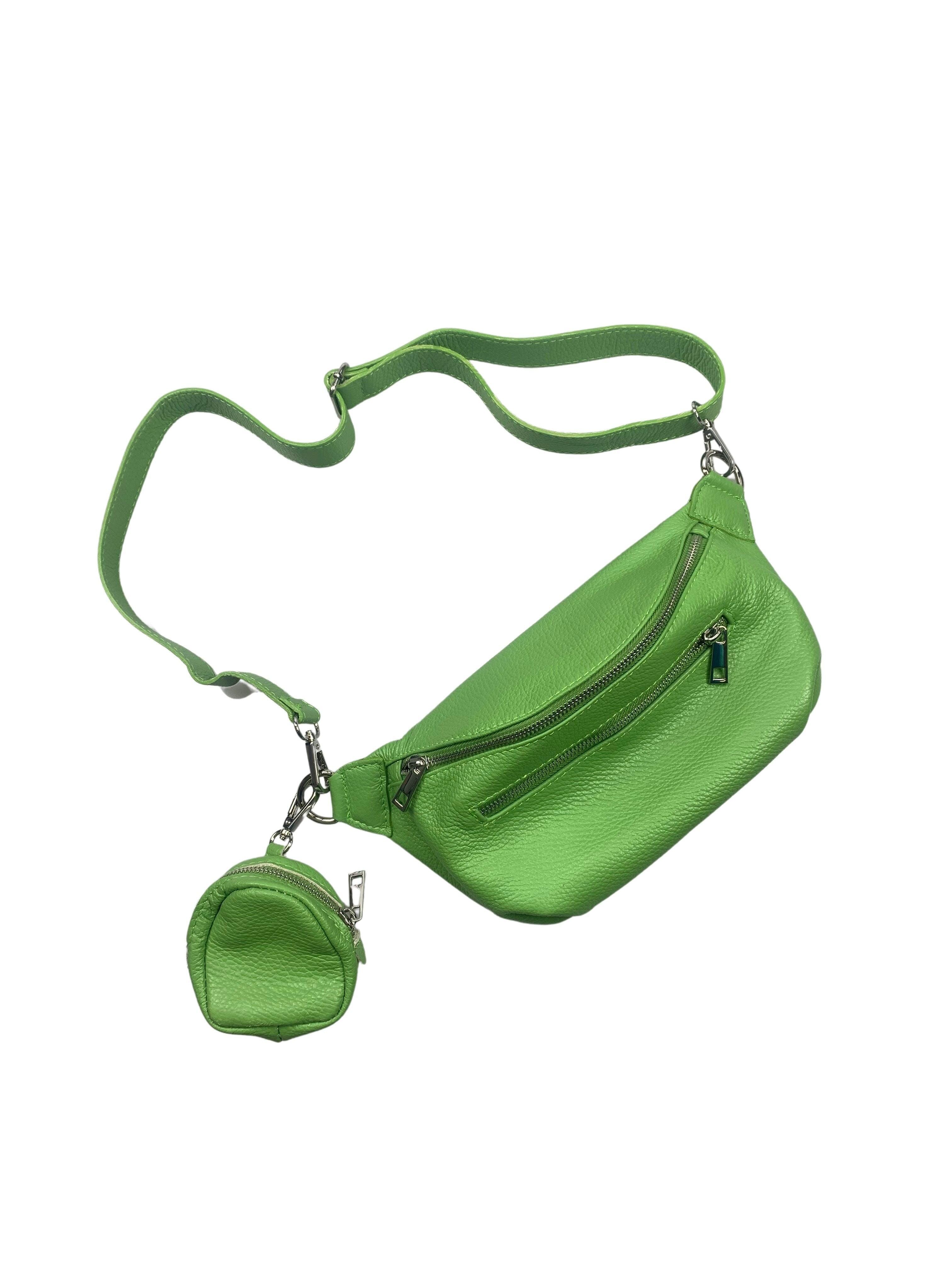 Crossbodybag mittelgroß mit zwei Reißverschlüssen und kleinem Geldbeutel extra Handtasche Kolibri Ulm Hellgrün