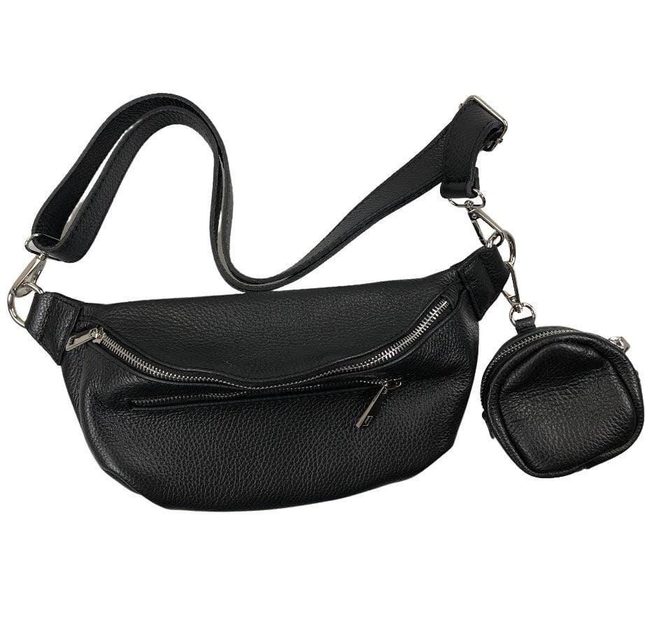 Kolibri Ulm - Crossbodybag mittelgroß mit zwei Reißverschlüssen und kleinem Geldbeutel extra - kolibri-ulm.de - Accessoires, Damen, Handtasche, Leder, Ledergeldbeutel, Ledertasche, Ledertaschen, WS21