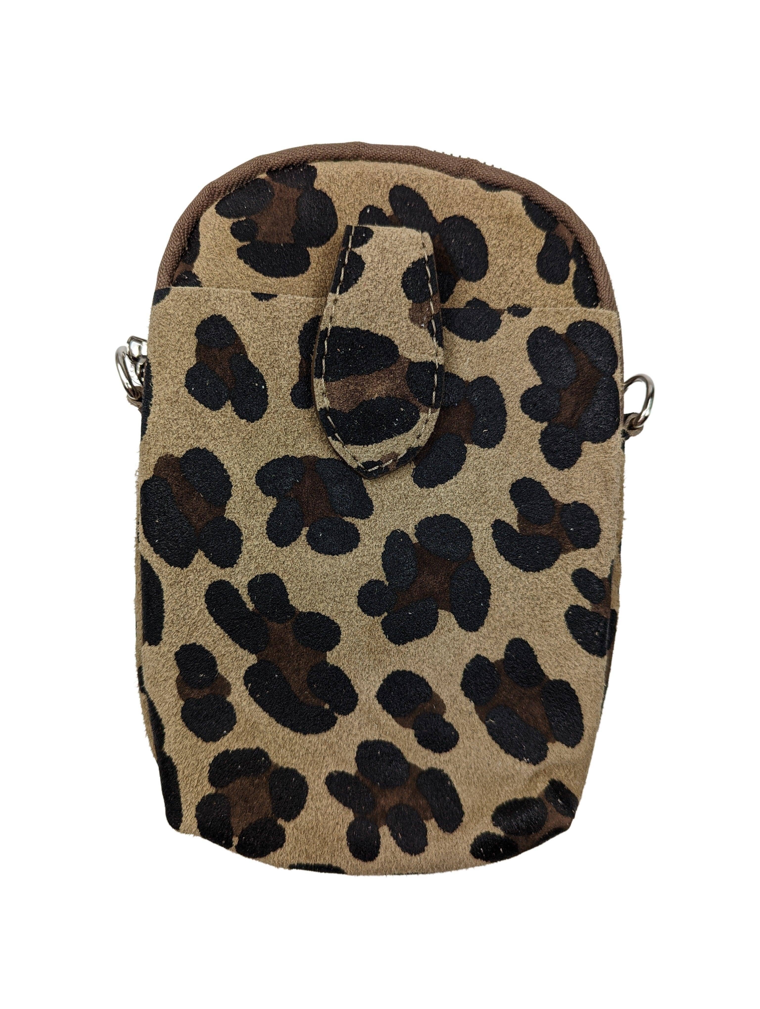 Umhängetasche mit Handyfach Handytasche Kolibri Ulm Leopart Taupe