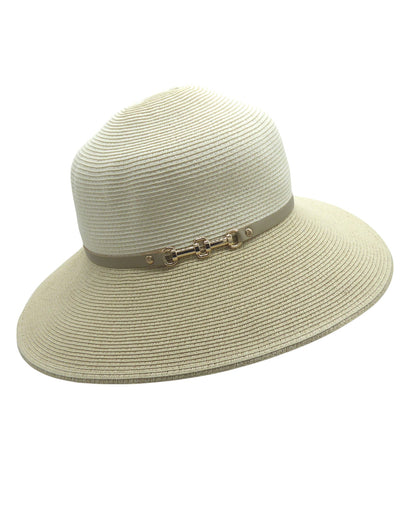 Chapeau 2 couleurs Large bande en simili cuir avec boucle