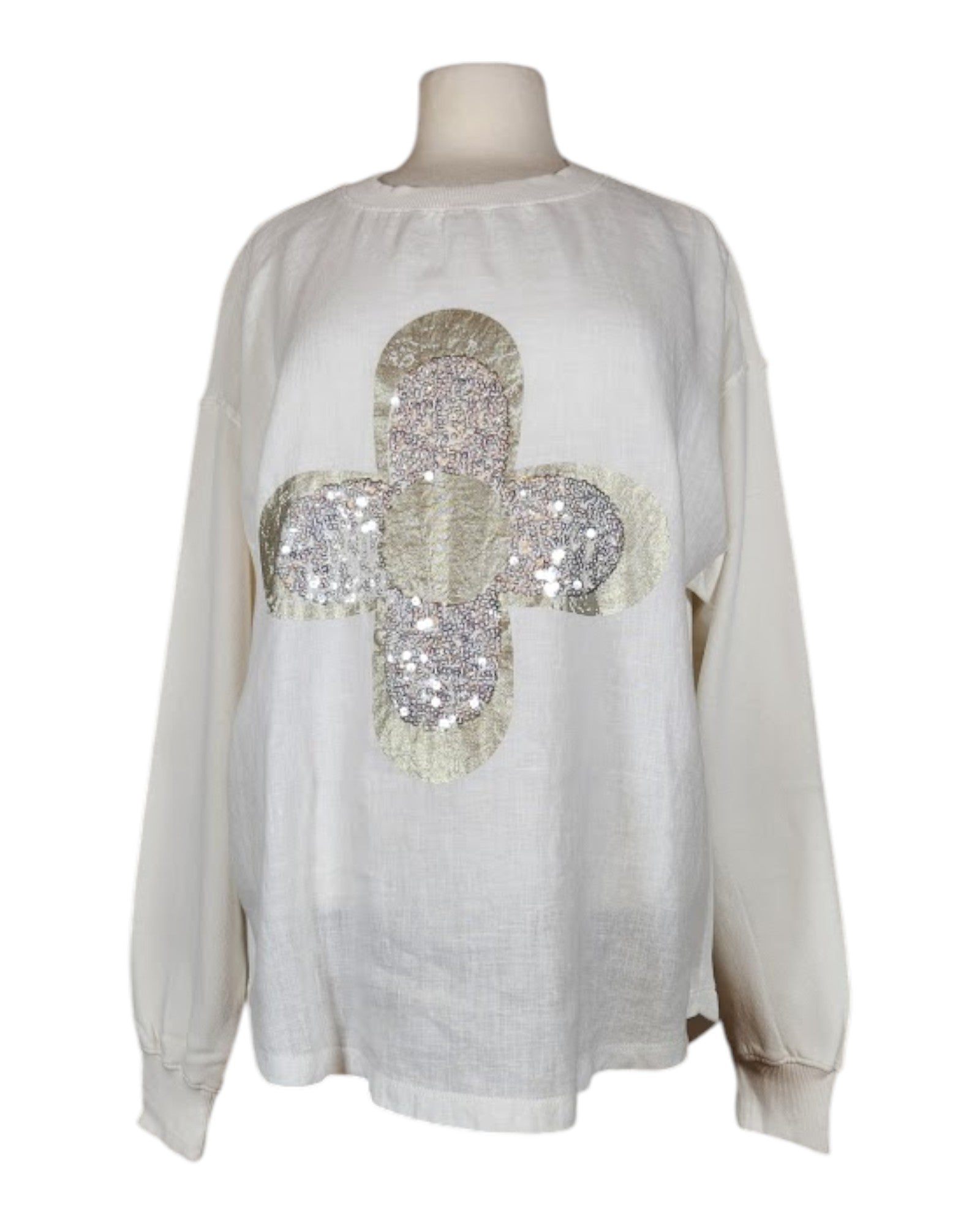 Sweatshirt Leinenpatch