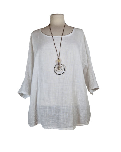 Bluse Lang mit Kette