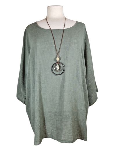 Bluse Lang mit Kette