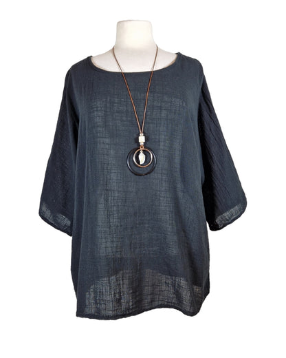 Bluse Lang mit Kette