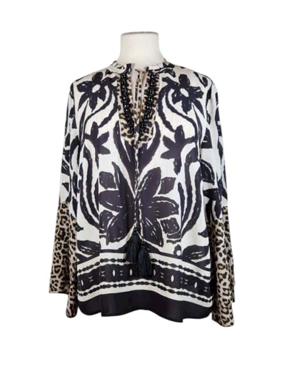 Satinbluse Black&White