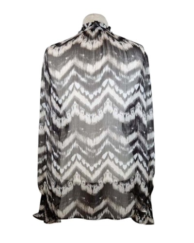 Chiffonbluse Zackenmuster