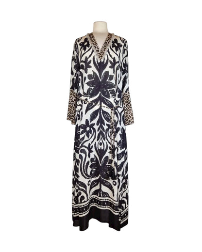 Satinkleid Black&White