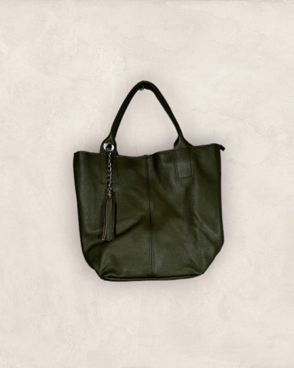 leather shopping bag
