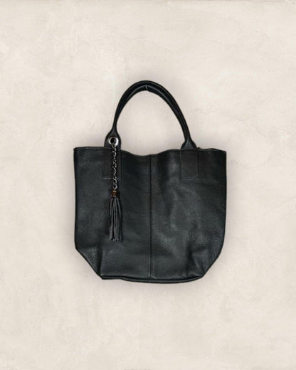 leather shopping bag