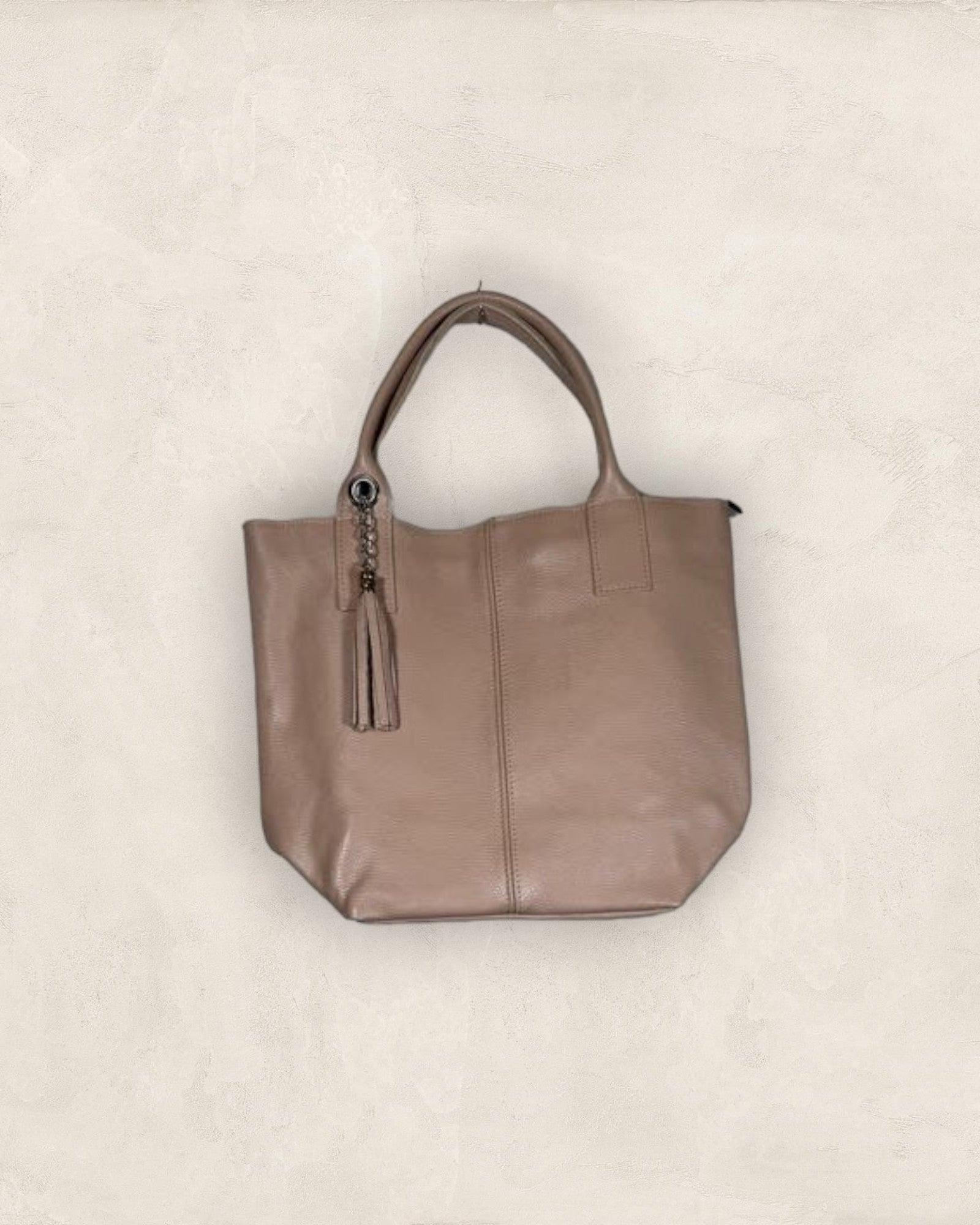 leather shopping bag
