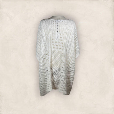 Strickponcho Strukturmuster Damenpulli gestrick