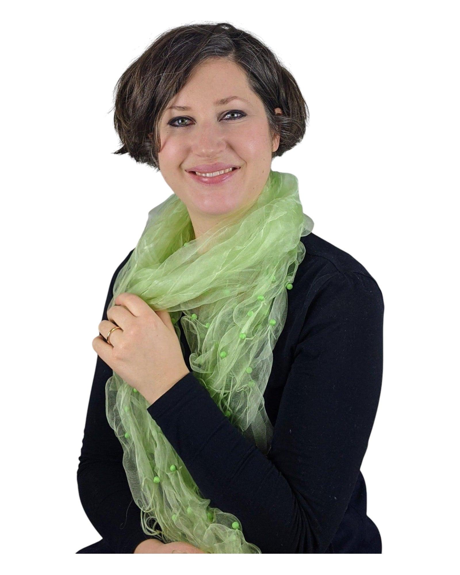 Seidenschal Organza mit Kugeln