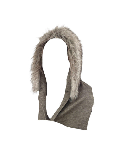 Écharpe à capuche, tricotée avec fourrure