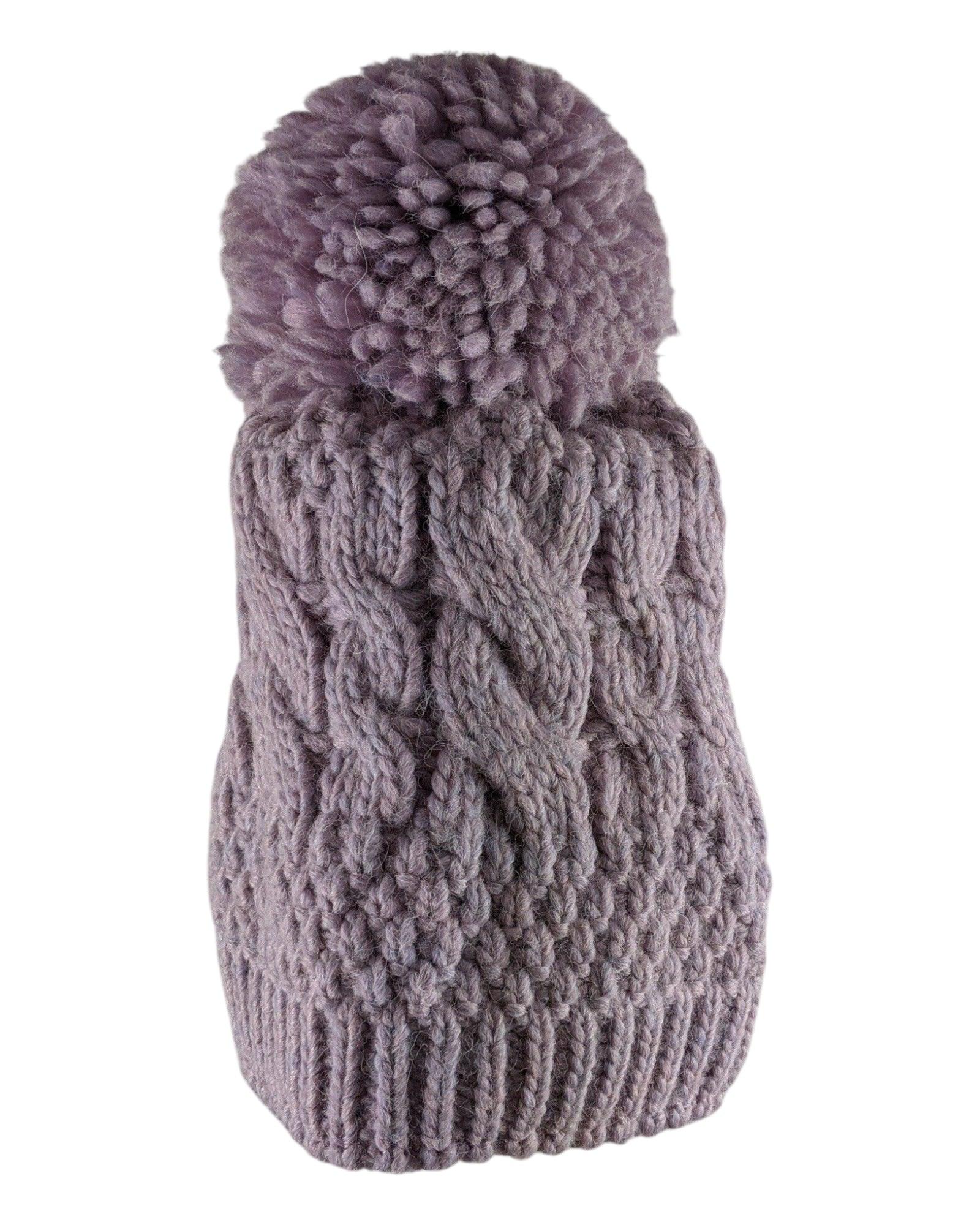 Bonnet court à motif tresse et perles et filPp, avec polaire