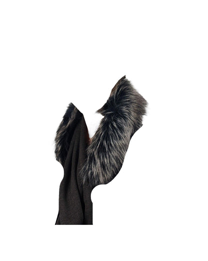 Écharpe à capuche, tricotée avec fourrure