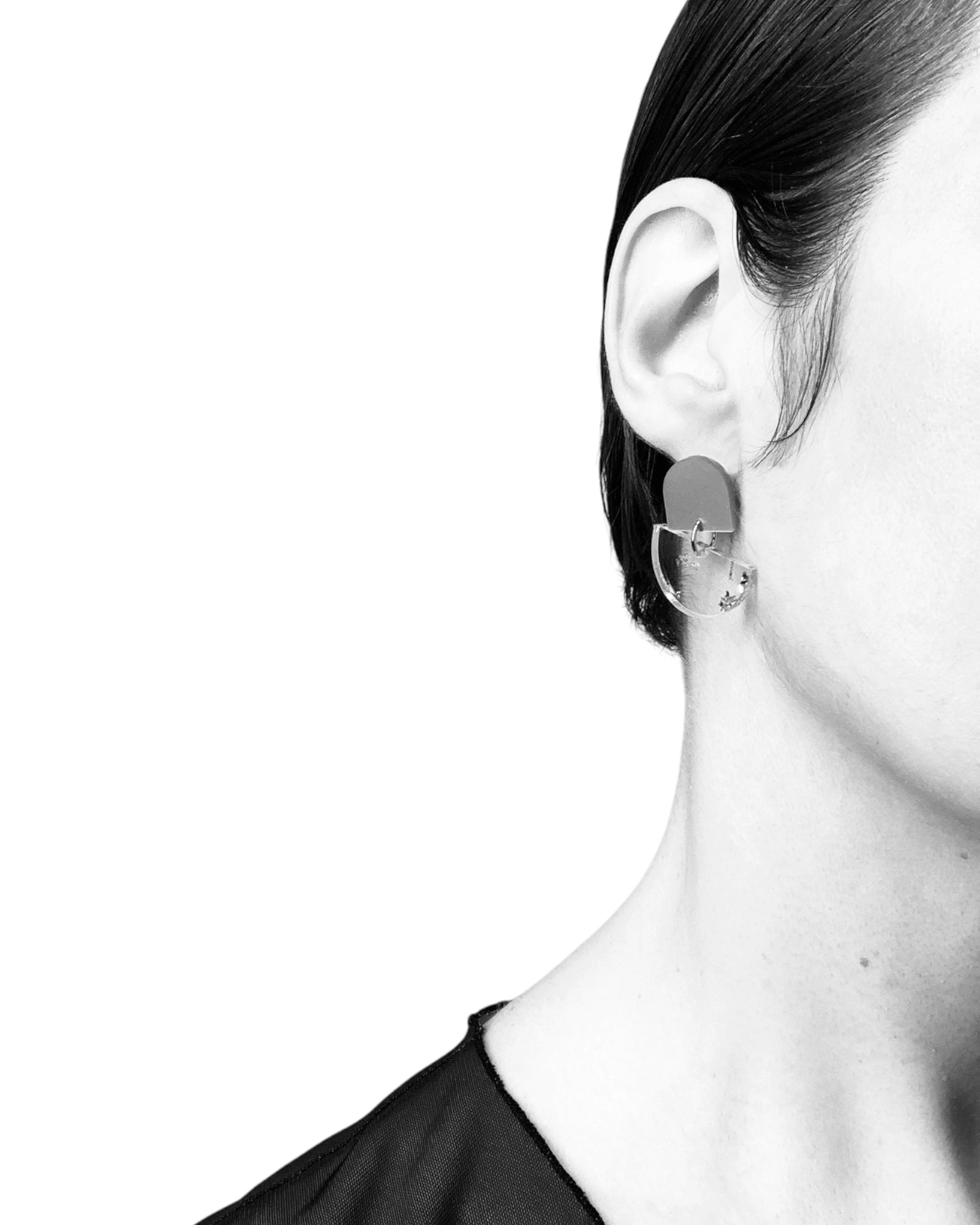 Earring Cara Silver Speckle