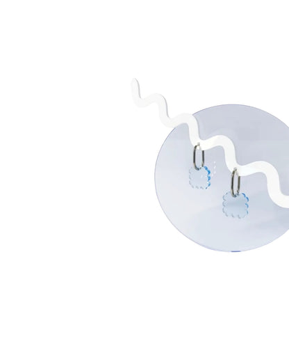 Hoop Earring Blue Clover