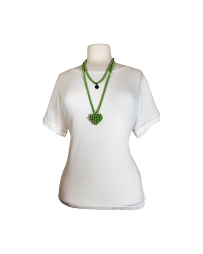 A Cross Heart Kette Plü Pistachio Einheitsgröße 