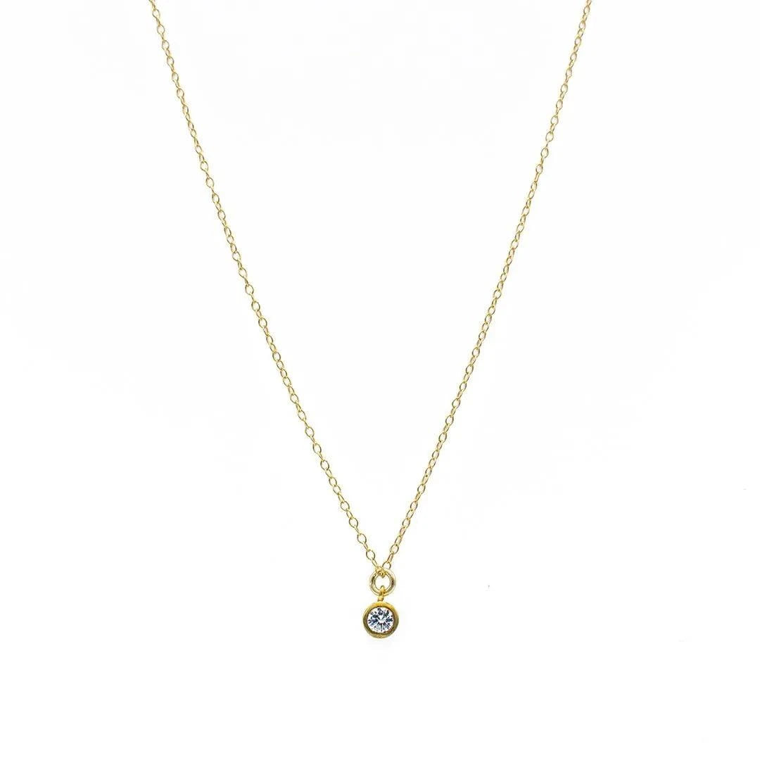 Amal Kette inrosa Gold Kette 40 – 42,5 cm, Zirkonia 0,5 cm 