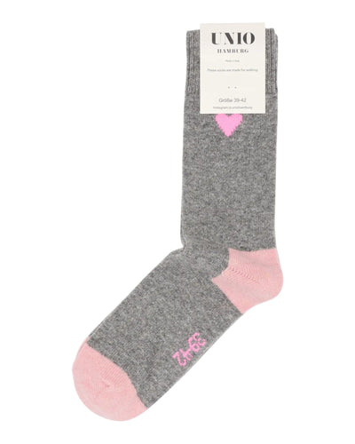 Amore Cashmere Socken UNIO 01 Grey-Pink 36-38 
