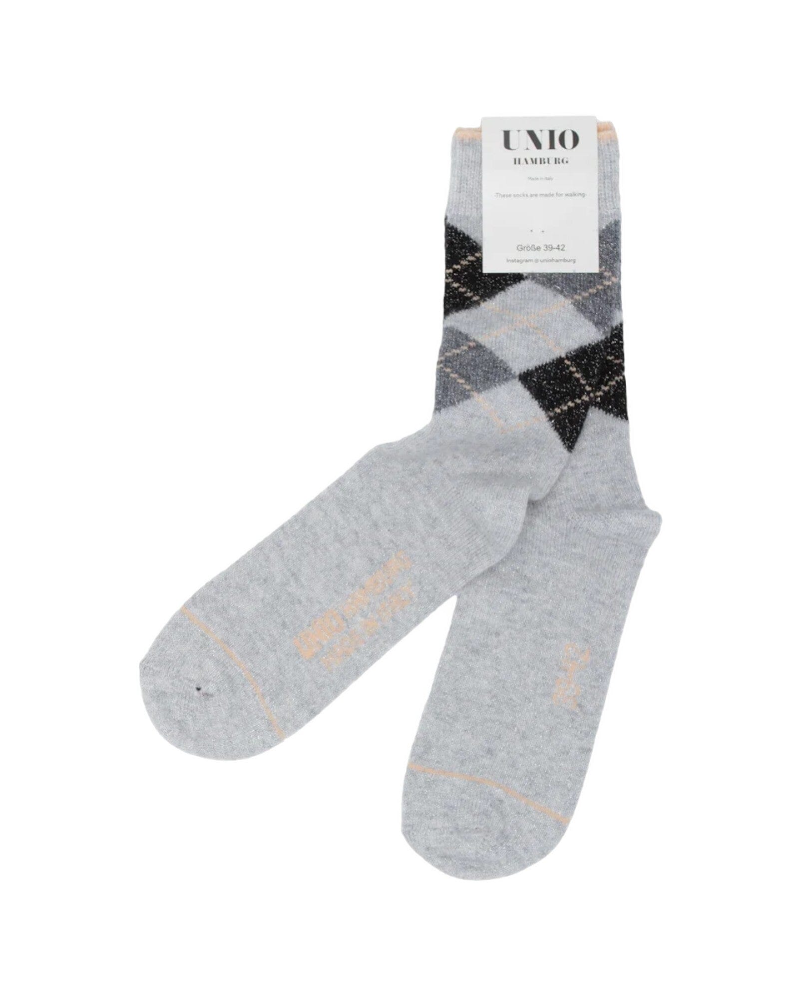 Argy Glitzi Socken UNIO 01 Silver Peach 36-38 