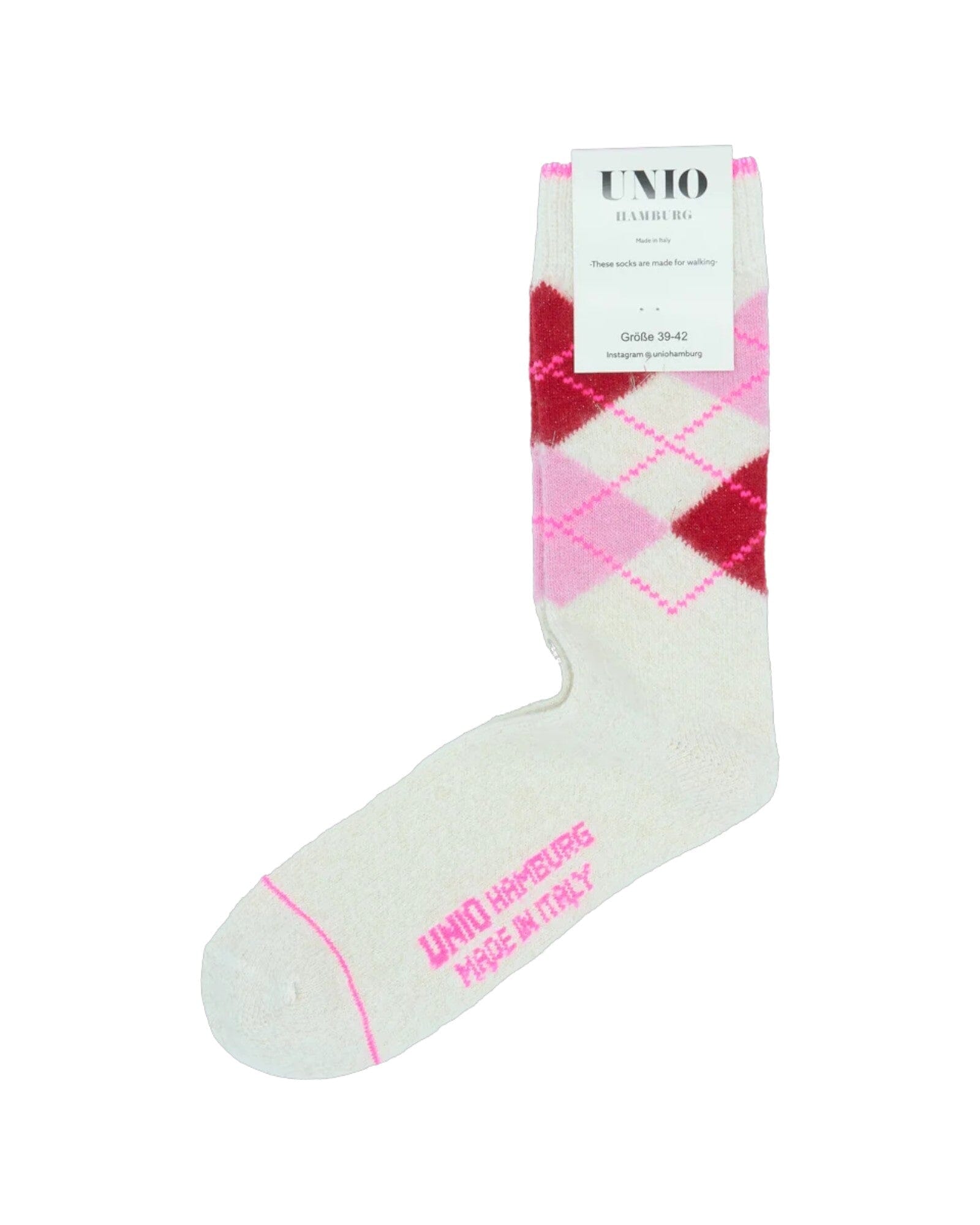 Argy Glitzi Socken UNIO 06 Ecru Neon Pink 36-38 